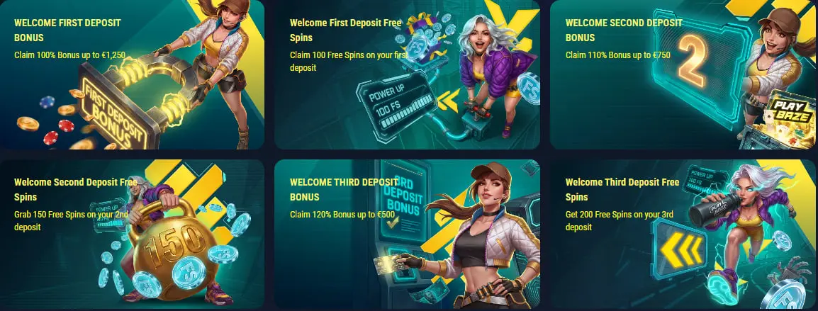 playbaze casino welcome bonuses